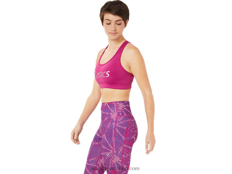 女性のさくらロゴブラジャー L20V3459Asics フクシアレッド