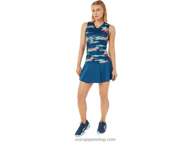女性用マッチグラフィックタンク L20V3476Asics ライトインディゴ
