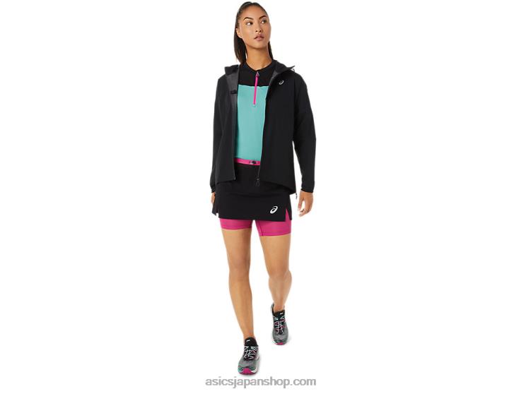 女性用フジトレイル防水ジャケット L20V3482Asics パフォーマンスブラック
