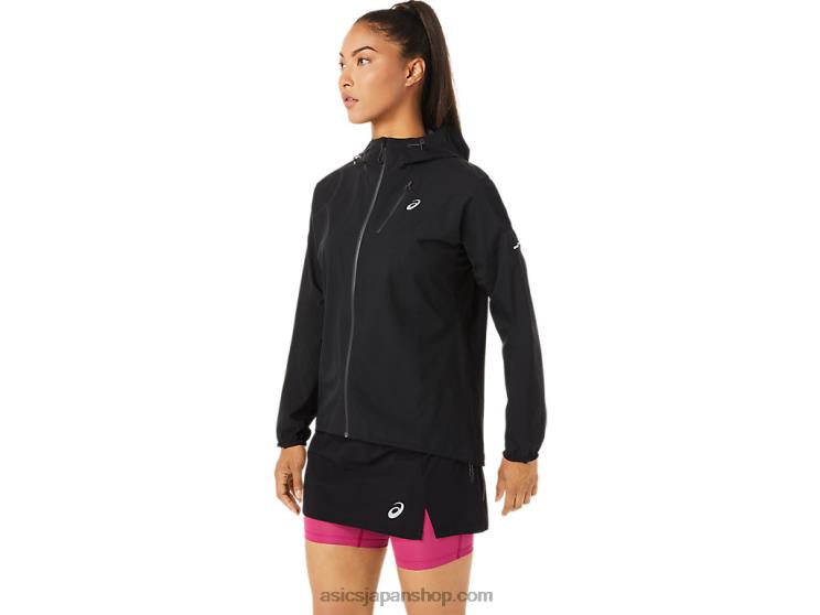 女性用フジトレイル防水ジャケット L20V3482Asics パフォーマンスブラック