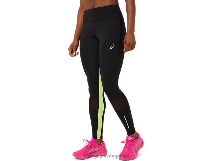 女性用ライトショータイト L20V3484Asics パフォーマンスブラック/ライムグリーン