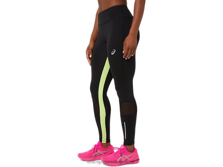女性用ライトショータイト L20V3484Asics パフォーマンスブラック/ライムグリーン