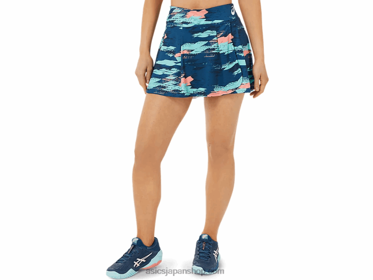 女性用マッチグラフィックスコート L20V3503Asics ライトインディゴ