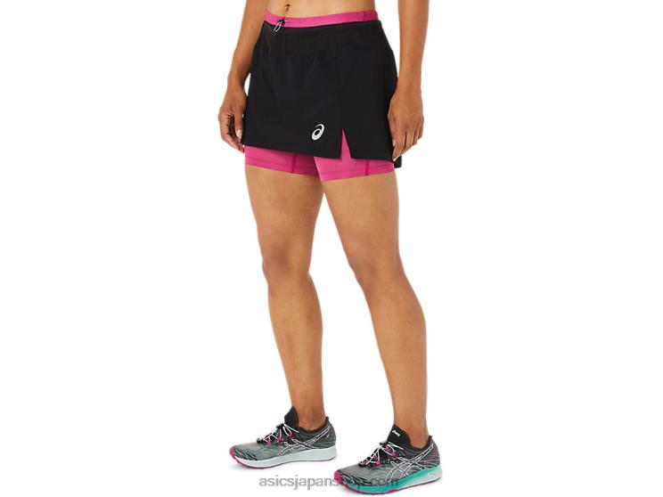 女性用フジトレイルスコート L20V3507Asics パフォーマンスブラック/フューシャレッド
