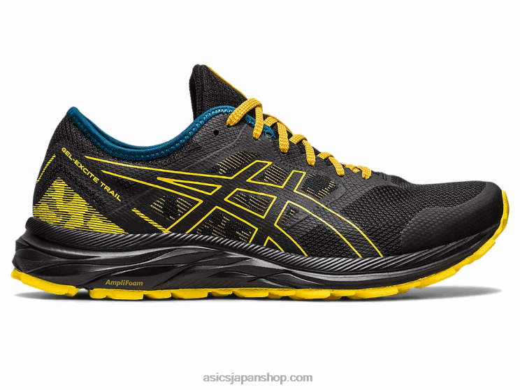 ゲルエキサイトトレイル L20V353Asics ブラック/ゴールデンイエロー