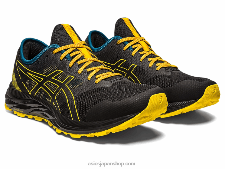 ゲルエキサイトトレイル L20V353Asics ブラック/ゴールデンイエロー