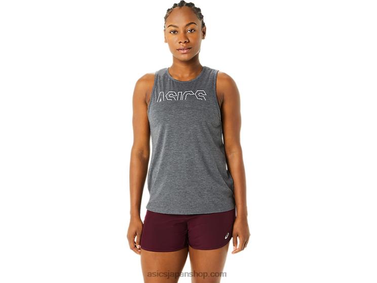 女性のマッスルタンク L20V3693Asics ダークグレーヘザー/ミスト