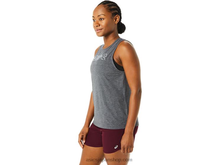 女性のマッスルタンク L20V3693Asics ダークグレーヘザー/ミスト