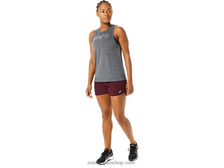 女性のマッスルタンク L20V3693Asics ダークグレーヘザー/ミスト