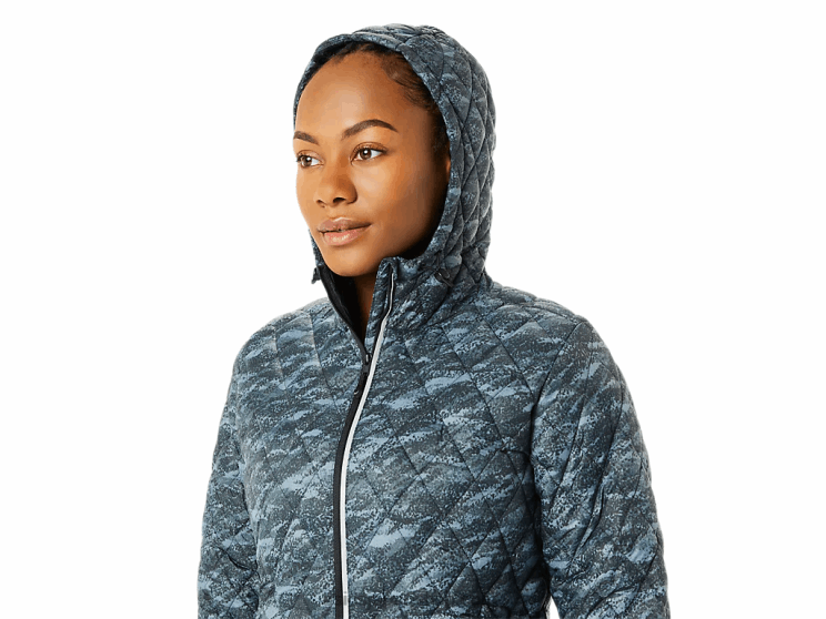 女性用パフォーマンスインシュレーテッドジャケット L20V3698Asics メトロポリス/ブライトライトプリント