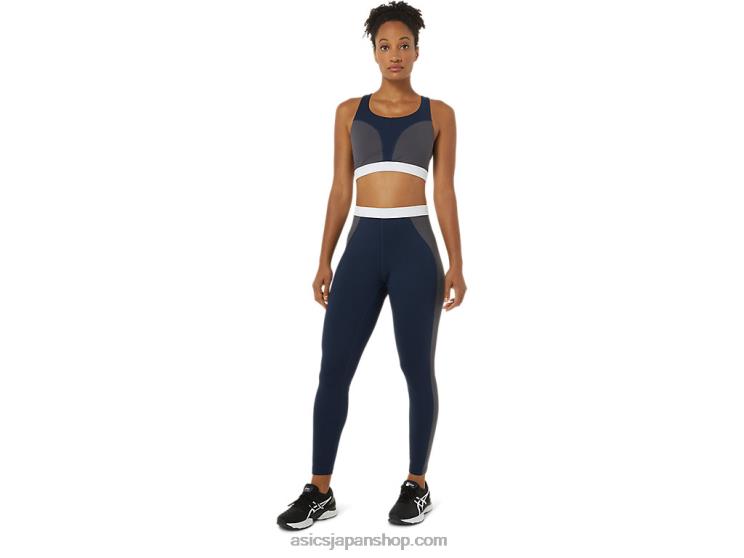 女性用の新しい強力な再利用ブラジャー L20V3828Asics ピーコート/ピードモントグレー/ホワイト