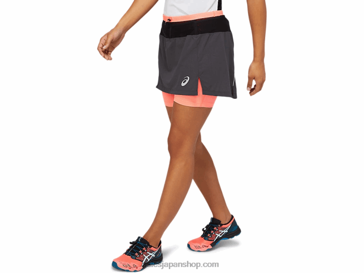 女性用フジトレイルスコート L20V3845Asics グラファイトグレー/ブレイジングコーラル