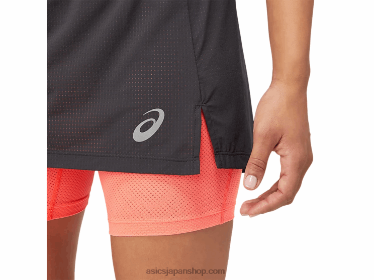 女性用フジトレイルスコート L20V3845Asics グラファイトグレー/ブレイジングコーラル