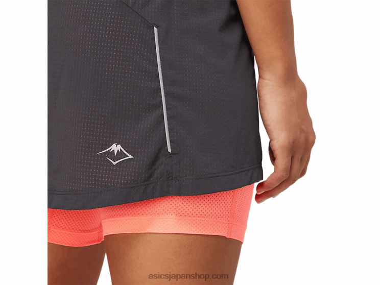 女性用フジトレイルスコート L20V3845Asics グラファイトグレー/ブレイジングコーラル