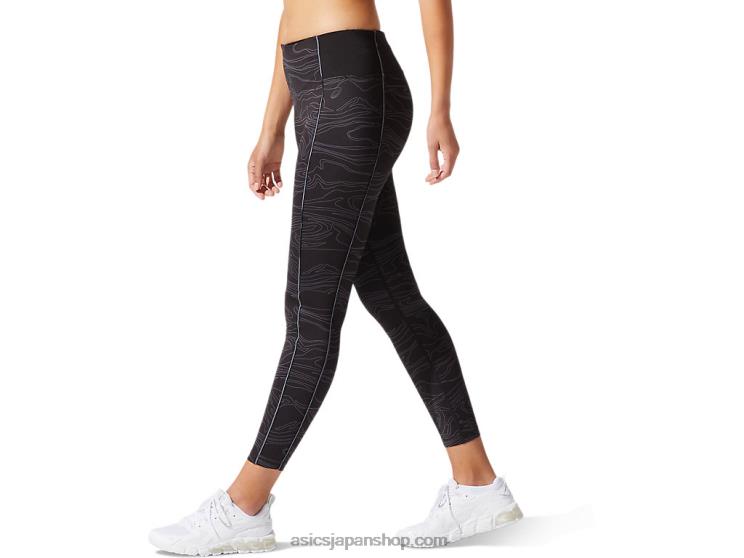 女性用パイピンググラフィックタイト L20V4042Asics パフォーマンスブラック/キャリアグレー