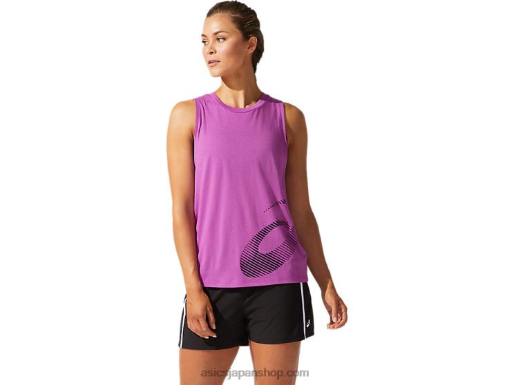女性用コアグラフィックタンク L20V4059Asics デジタルグレープ