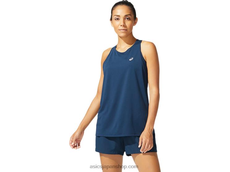 女性用レースノースリーブ L20V4078Asics フレンチブルー
