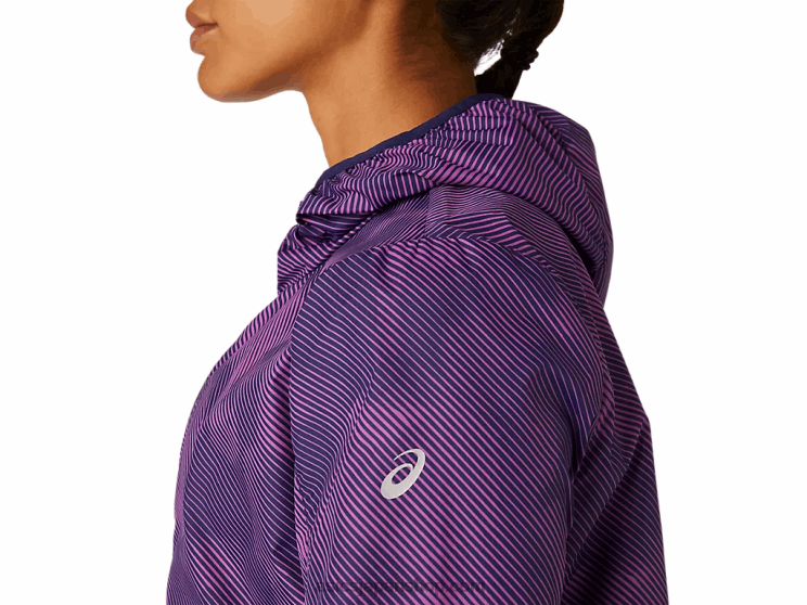 レディースパッカブルジャケット L20V4100Asics デジタルグレーププリント/ピーコート