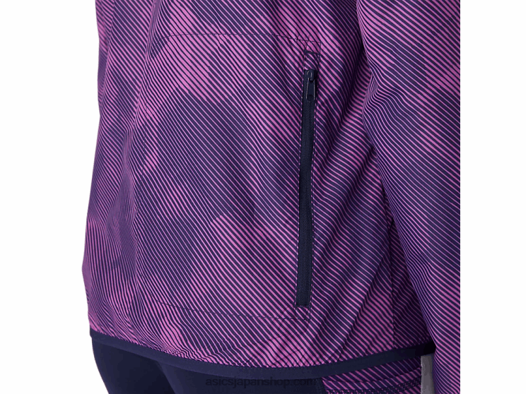 レディースパッカブルジャケット L20V4100Asics デジタルグレーププリント/ピーコート