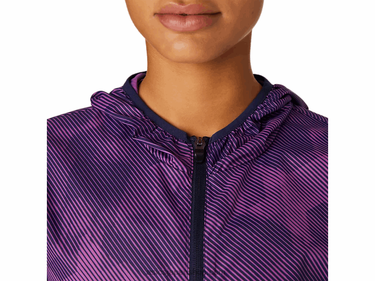 レディースパッカブルジャケット L20V4100Asics デジタルグレーププリント/ピーコート
