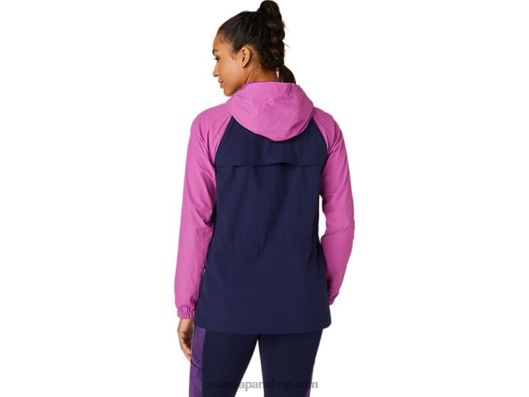 女性のアノラックジャケット L20V4114Asics デジタル グレープ/ピーコート