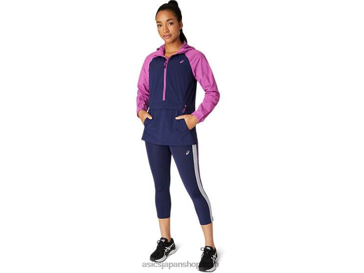 女性のアノラックジャケット L20V4114Asics デジタル グレープ/ピーコート