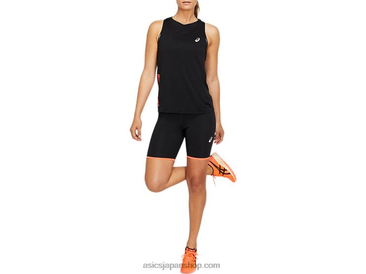 ウィメンズフューチャー東京タンク L20V4130Asics パフォーマンスブラック/サンライズレッド