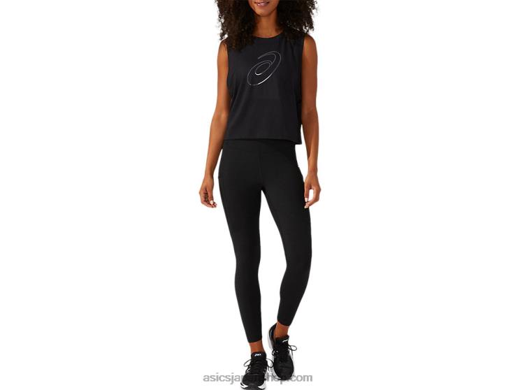 女性用ハイシャインスパイラルタンク L20V4165Asics パフォーマンスブラック