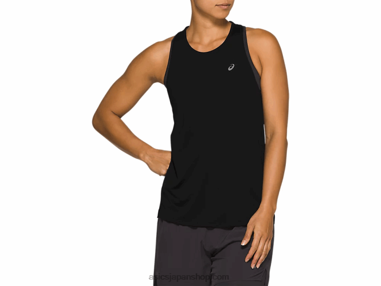 女性用レースノースリーブ L20V4184Asics パフォーマンスブラック
