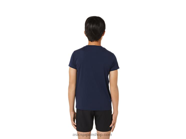 キッズテニスグラフィック半袖トップ L20V4231Asics 夜中