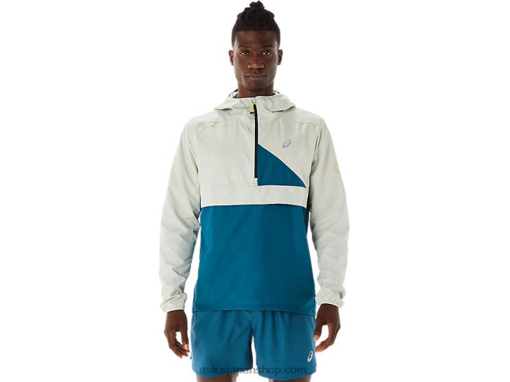 メンズフジトレイルアノラック L20V523Asics インクティール/ライトセージ
