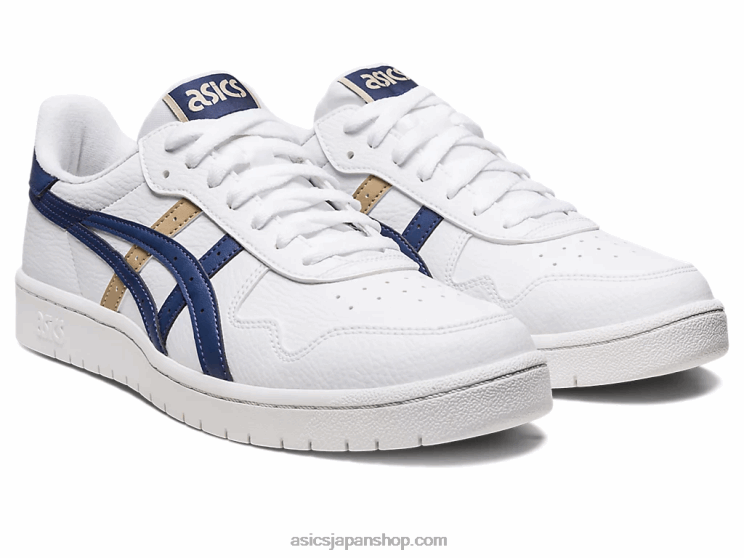 日本 L20V643Asics ホワイト/インディゴブルー