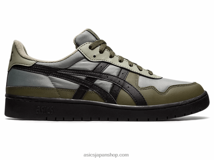 日本 L20V856Asics 地衣類の緑/黒
