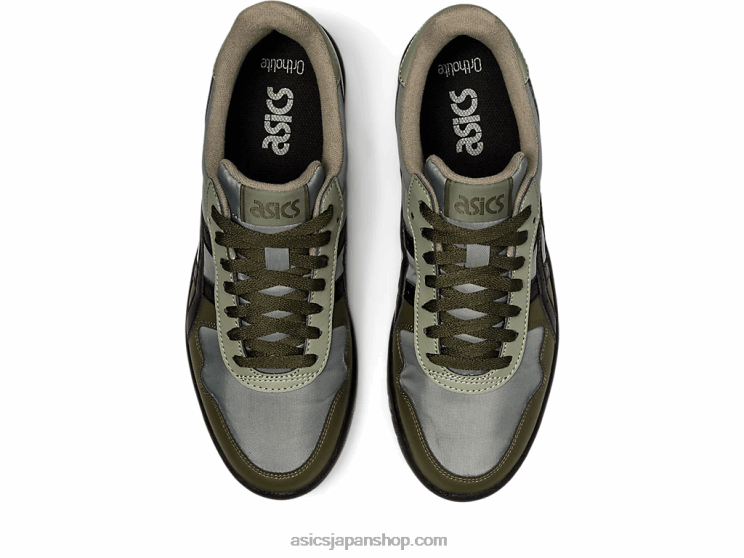 日本 L20V856Asics 地衣類の緑/黒