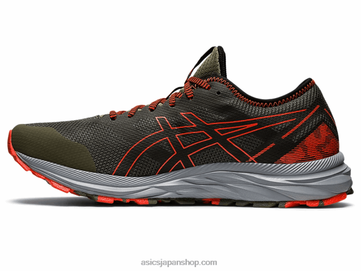 ゲルエキサイトトレイル L20V910Asics マントルグリーン/チェリートマト