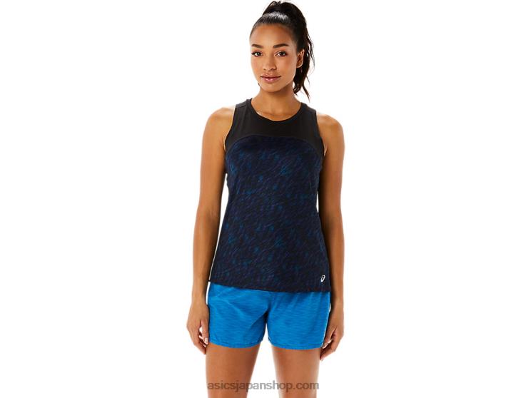 女性用 PR ライト ラン タンク L20V3486Asics ナイトシェード/レイクドライブプリント
