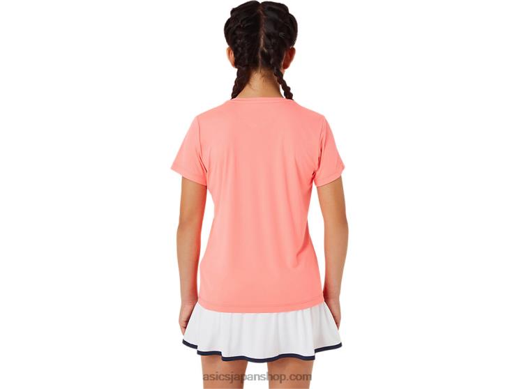 キッズテニスグラフィックTシャツ L20V4237Asics グアバ