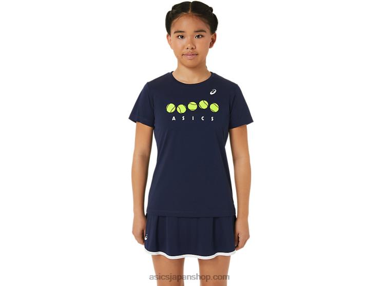 キッズテニスグラフィックTシャツ L20V4240Asics 夜中