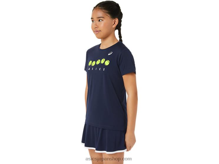 キッズテニスグラフィックTシャツ L20V4240Asics 夜中