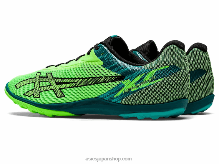 復活XC L20V681Asics グリーンヤモリ/ブラック