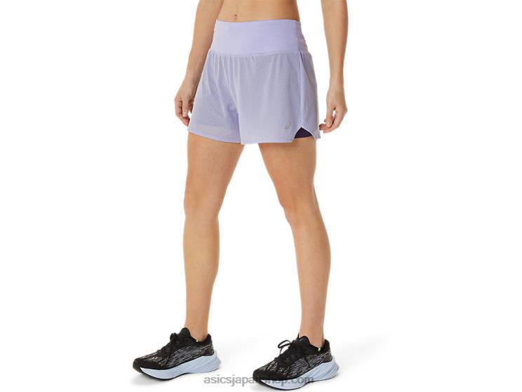 女性用ベンチレート 2-n-1 3.5 インチ ショート L20V3030Asics ベイパー/ナイトシェード