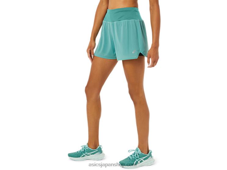 女性用ベンチレート 2-n-1 3.5 インチ ショート L20V3253Asics セージ/パフォーマンスブラック