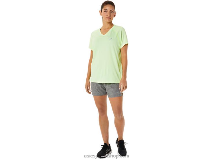 女性用レディセット 3インチショート L20V2893Asics ダークグレーヘザー/イエロー