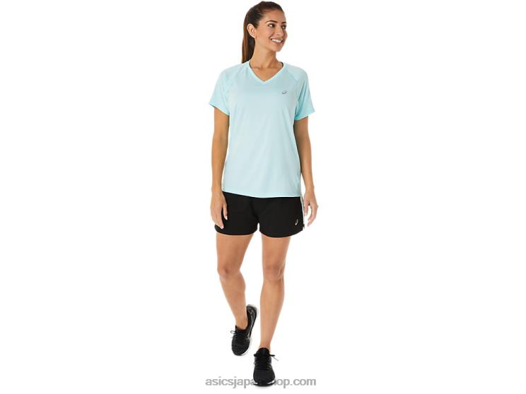 女性用レディセット 3インチショート L20V2917Asics パフォーマンスブラック/クリアブルー