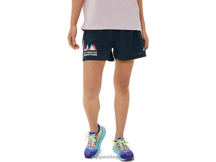 女性用レディセット 3インチ ショート ラム L20V3314Asics 濃紺