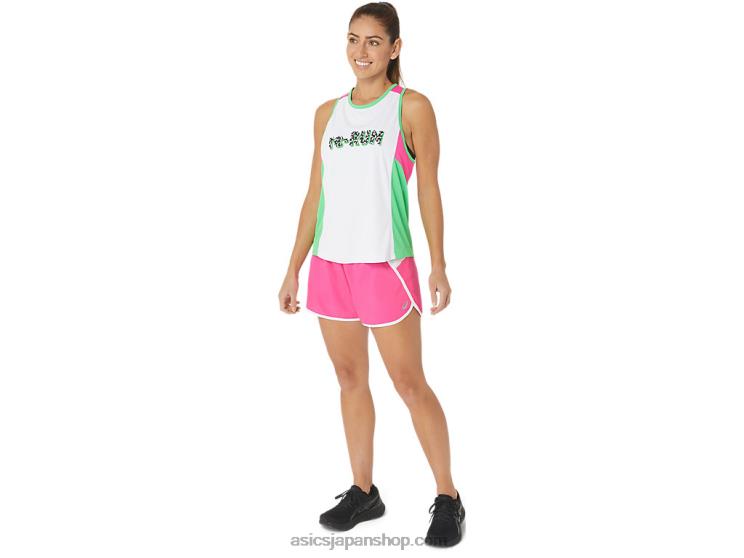 ウィメンズ ニューストロング再利用ランショーツ L20V2352Asics ピンクグロ/ホワイト
