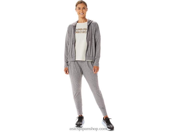 女性用ソフトストレッチニットパンツ L20V2903Asics スモークシャドウヘザー