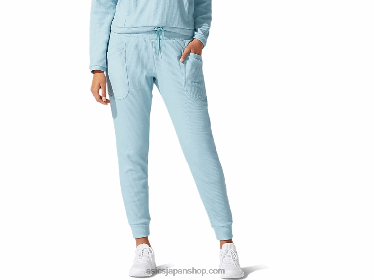 女性用ソフトストレッチスウェットパンツ L20V4070Asics スモークブルー