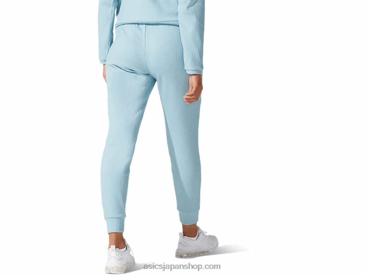女性用ソフトストレッチスウェットパンツ L20V4070Asics スモークブルー