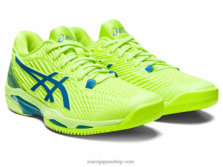 ソリューションスピードff2 L20V2174Asics ハザードグリーン/リボーンブルー